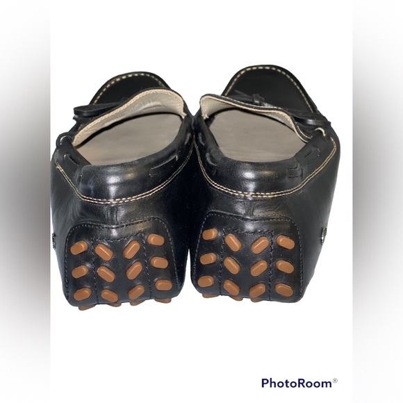 LACOSTE Casual Black Leather Loafer Shoes Black Size 12